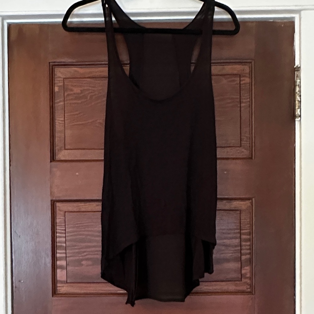 Black Racerback High-Low Tank Top